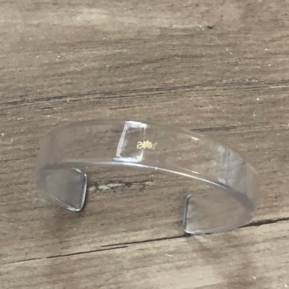 Lele Sadoughi clear acrylic cuff bracelet